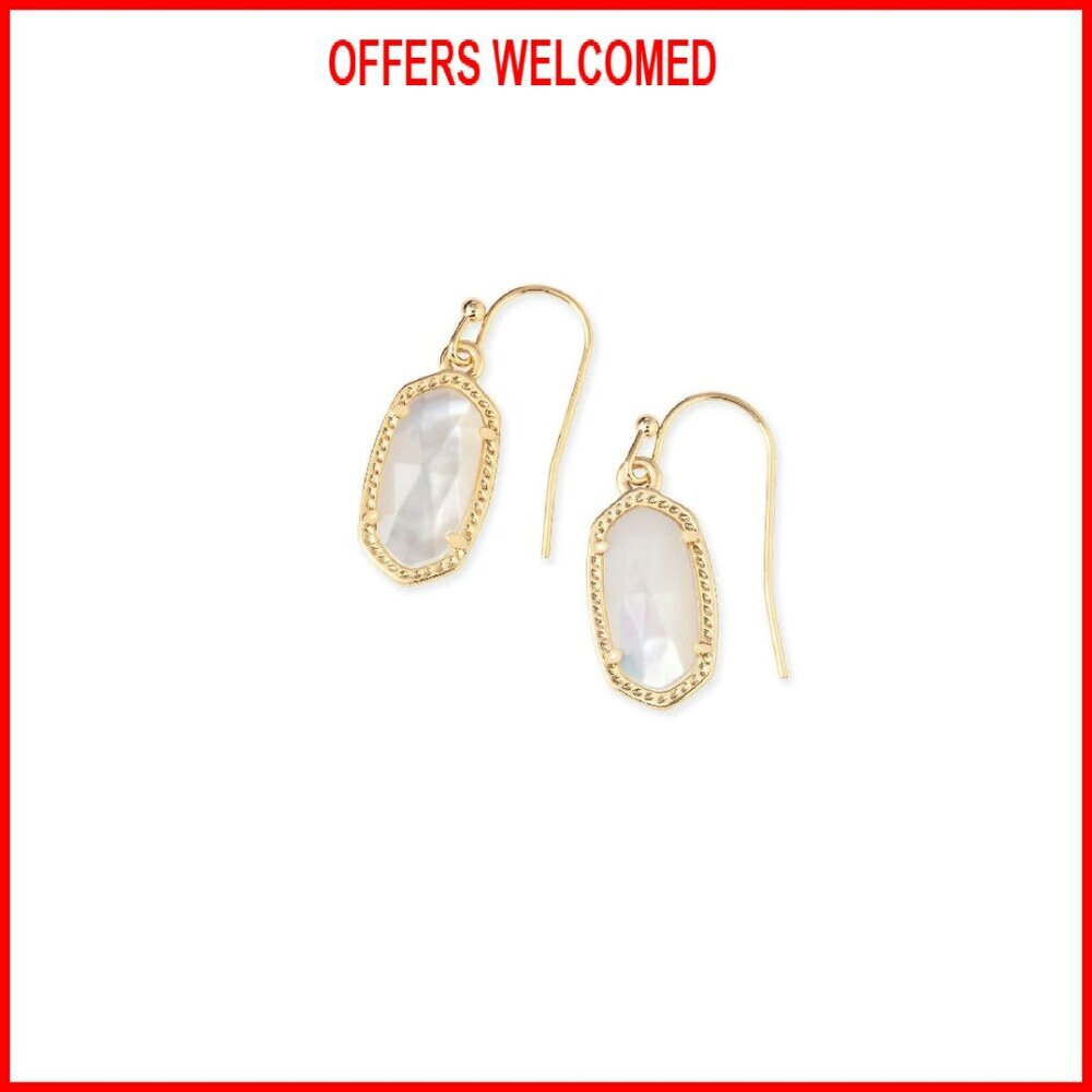 Gold Plated Pearl Drop Earrings With Lever Back, 0.63"L